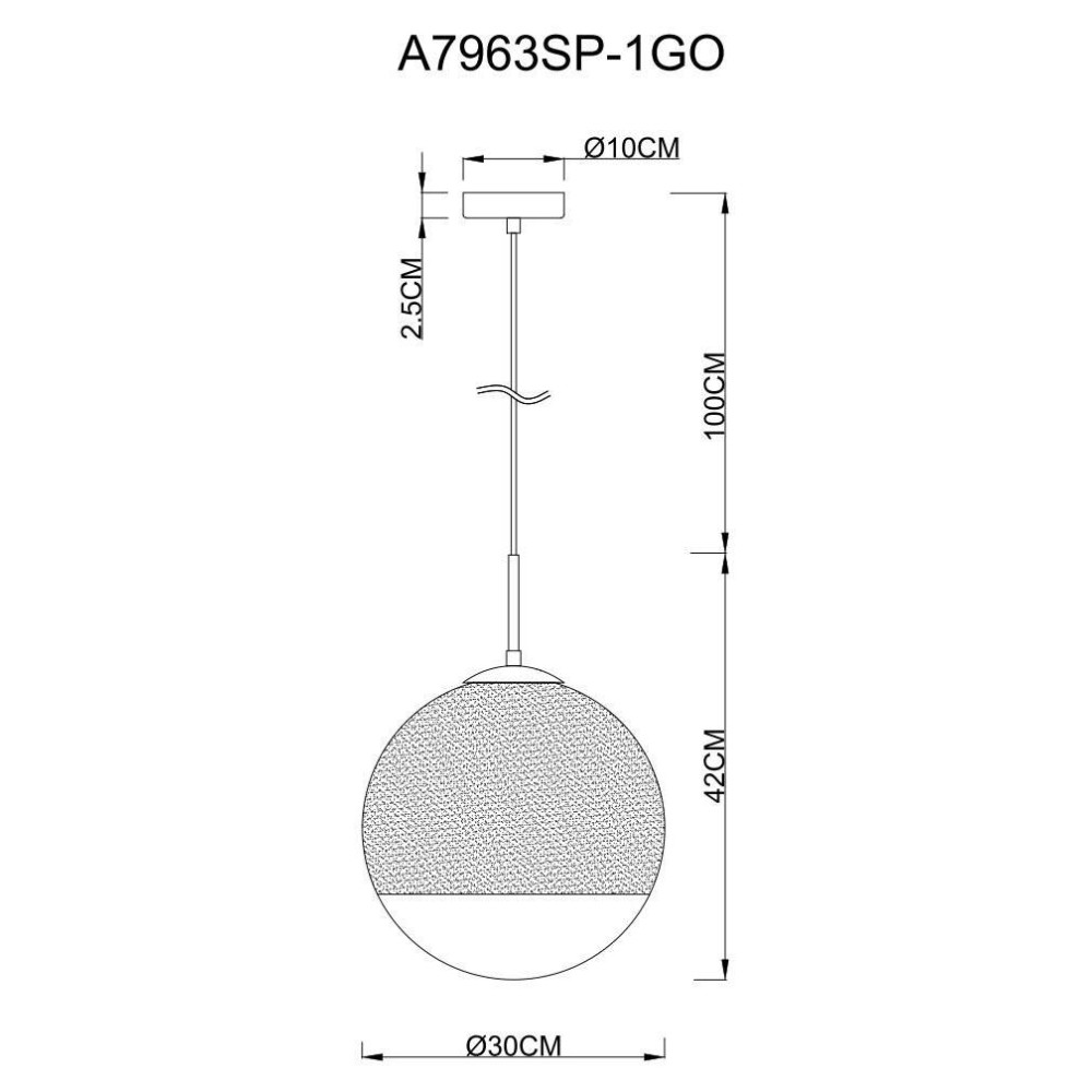 Подвесной светильник Jupiter Gold A7963SP-1GO