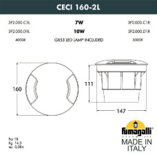 Встраиваемый светильник уличный CECI 3F2.000.000.LXD1L