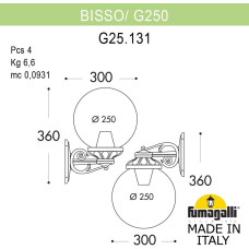 Настенный фонарь уличный GLOBE 250 G25.131.000.BZF1RDN